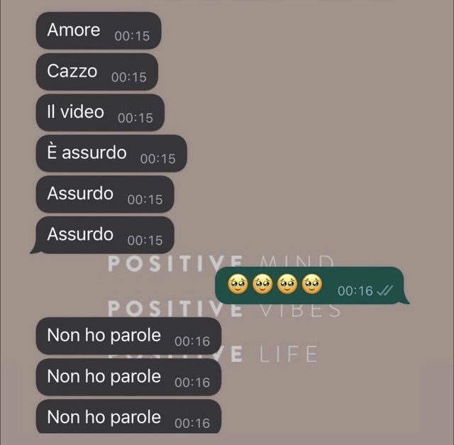 Messaggio: il video è assurdo, non ho parole