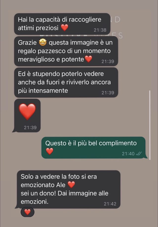 Messaggio: hai la capacità di raccogliere attimi preziosi