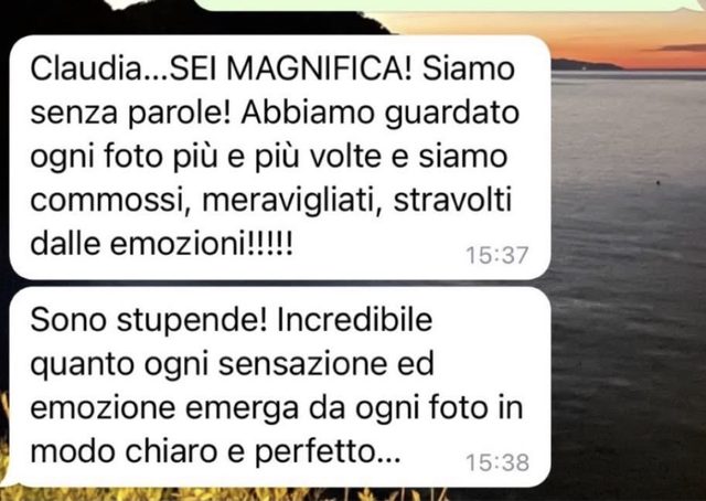 Messaggio: Claudia, sei magnifica, siamo senza parole